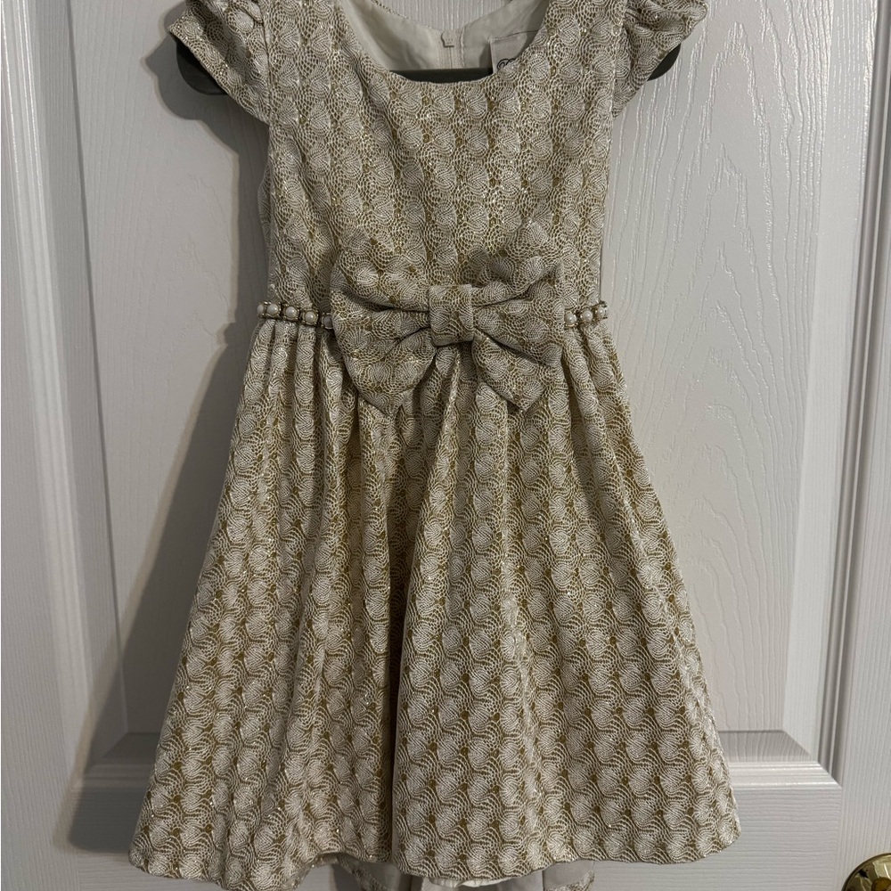 Elegant Gold Kids Dress